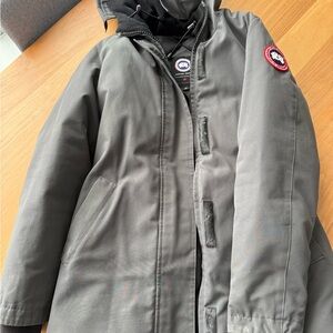 Canada Goose Black Parka with Logo Patch